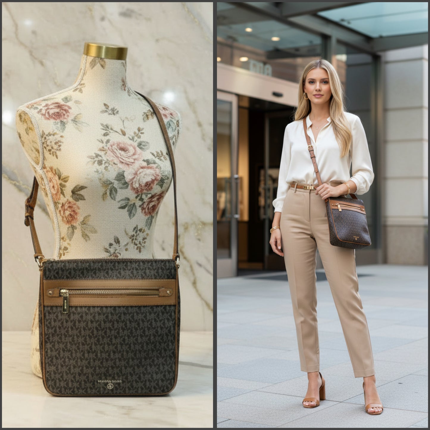 MICHAEL KORS CHARM NORTH/SOUTH CROSSBODY