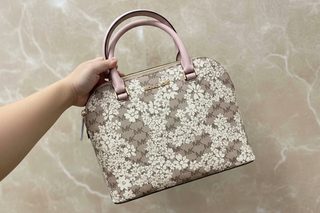 MICHAEL KORS CINDY SATCHEL DOME MEDIUM - SPRING FLORAL PRINT