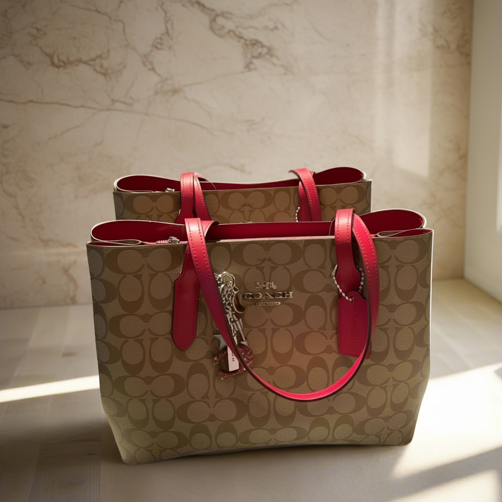 COACH AVENUE CARRYALL IN SIGNATURE BROWN/PINK
