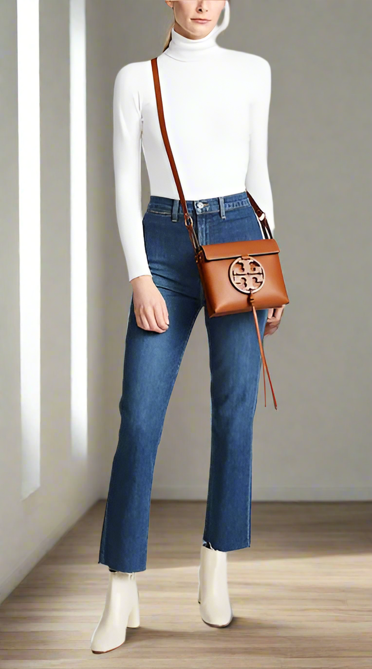 TORY BURCH MILLER CROSSBODY -  BROWN