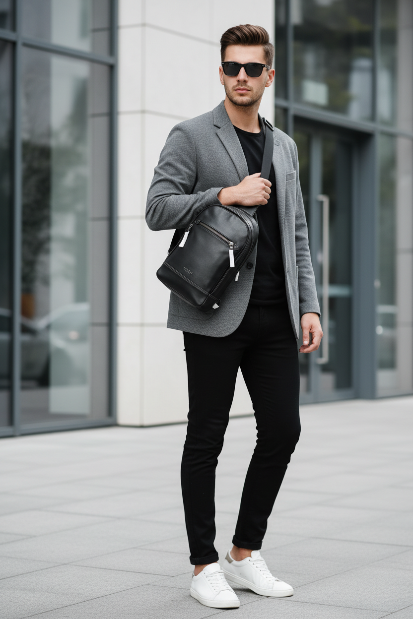 COACH GRAHAM SLINGPACK - BLACK LEATHER