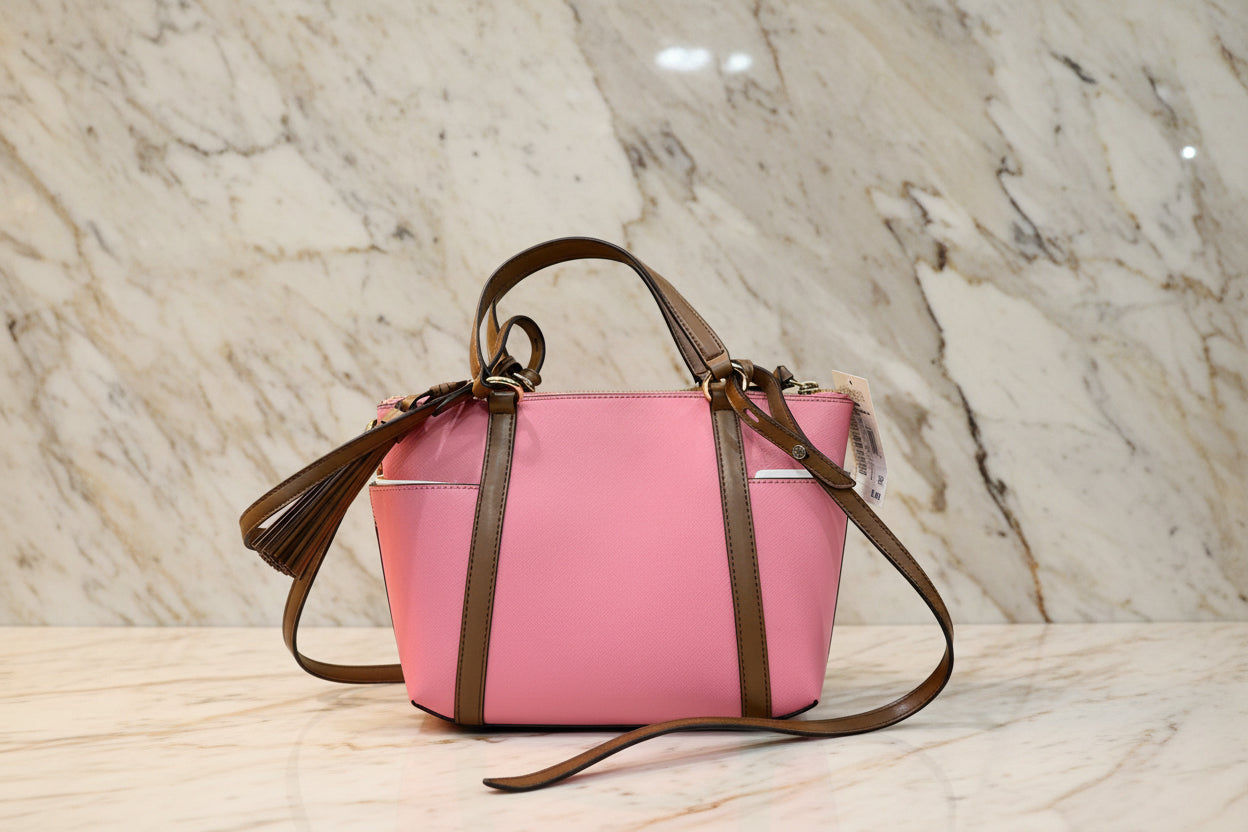 MICHAEL KORS SULLIVAN SATCHEL SMALL - SAFFIANO LEATHER - TEA ROSE MULTI