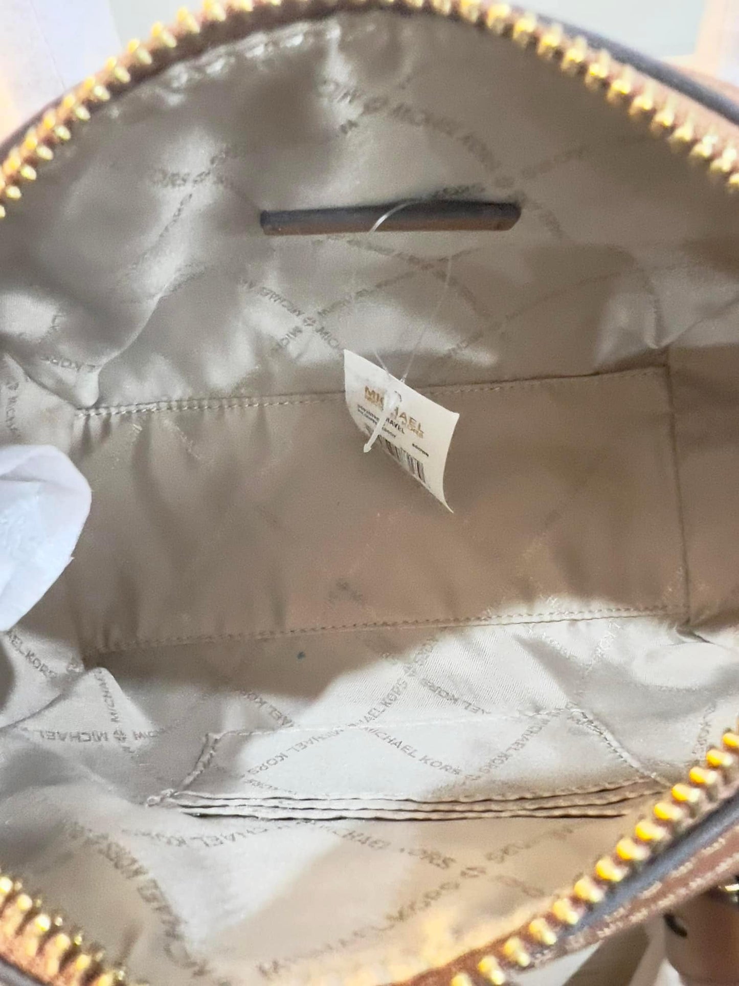 MICHAEL KORS XS TRAVEL DUFFLE CROSSBODY IN SIGNATURE BROWN