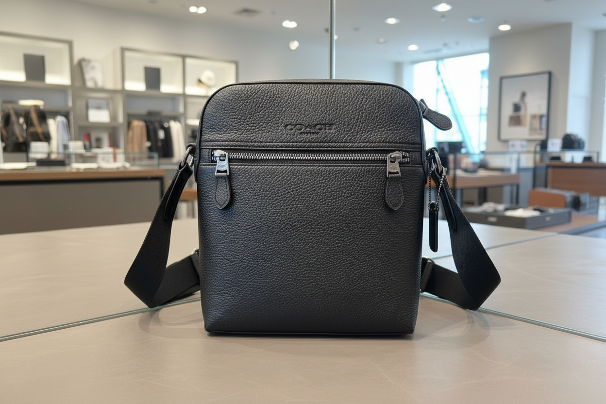 COACH HOUSTON FLIGHT BAG - SMOOTH LEATHER BLACK