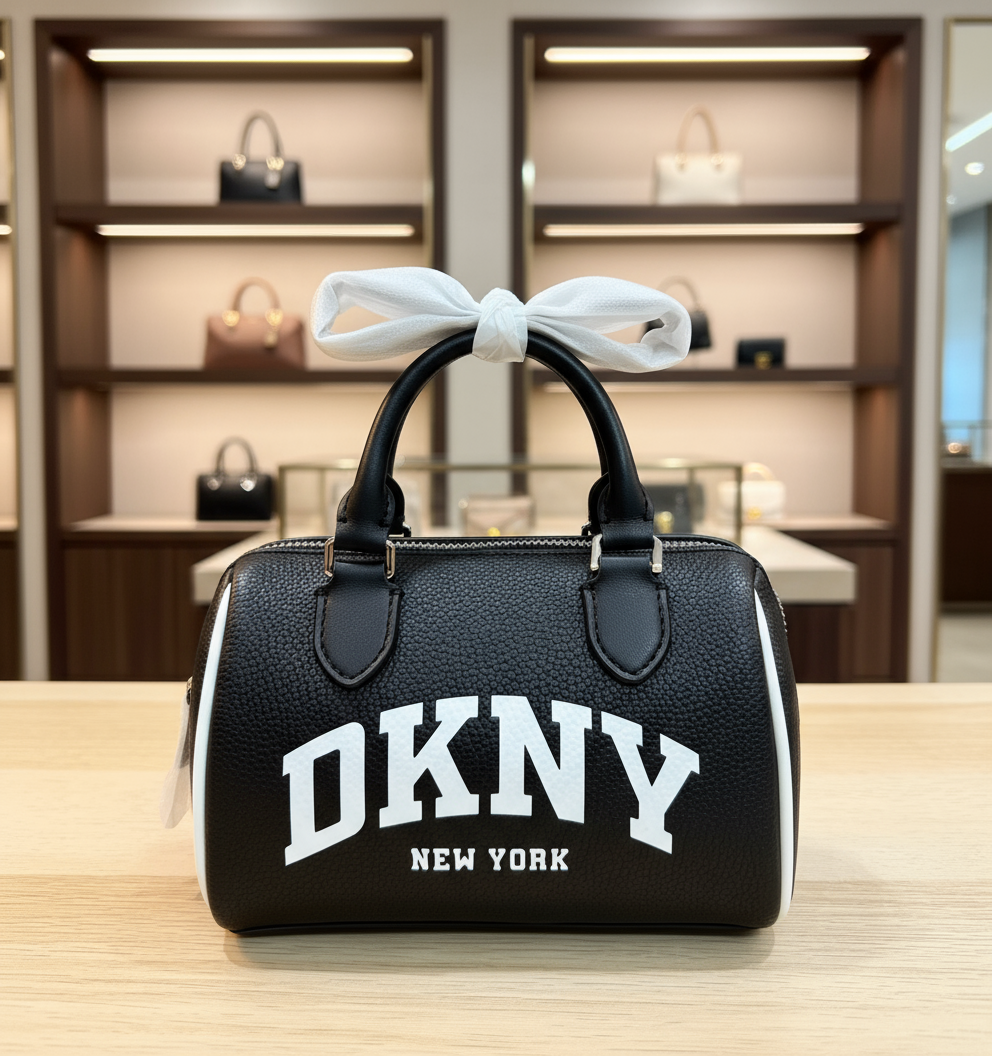 DKNY NELL SATCHEL - MINI - BLACK/MARSMALLOW