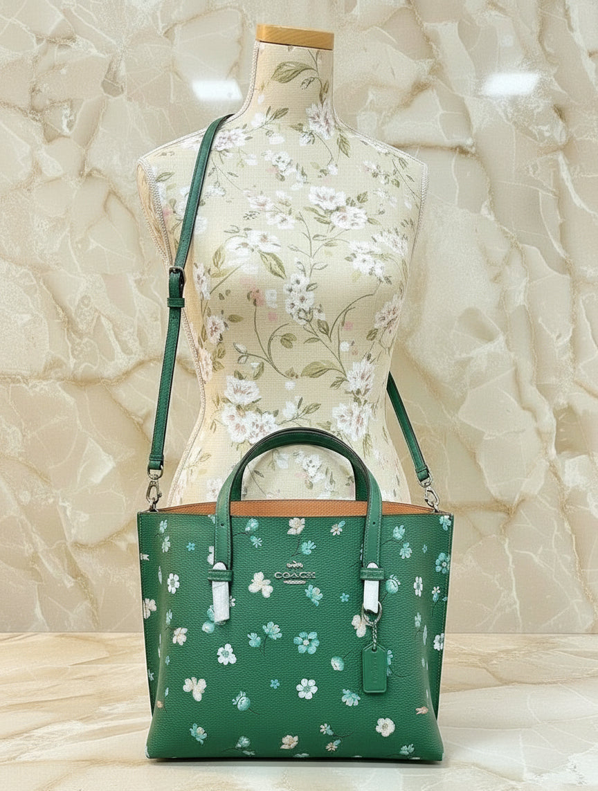 ‼️ SALE ‼️ COACH MOLLIE TOTE 25 WITH MYSTICAL FLORAL PRINT IN GREEN MULTI