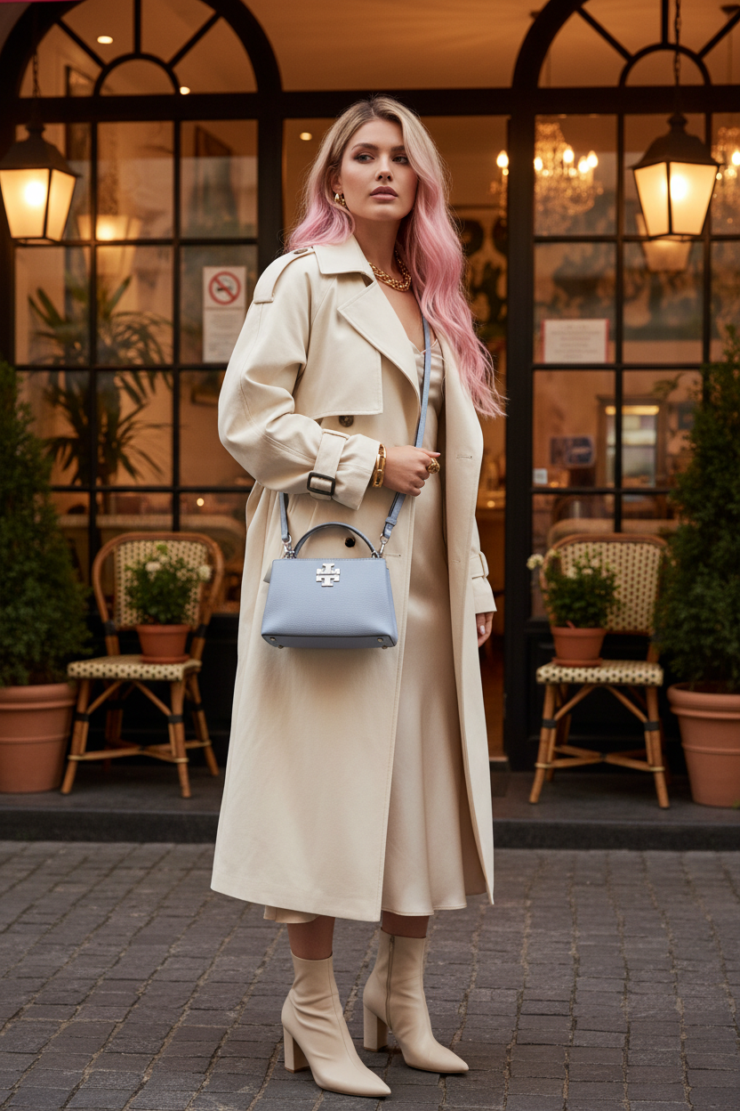 TORY BURCH MICRO BRITTEN SATCHEL - SKY BLUE