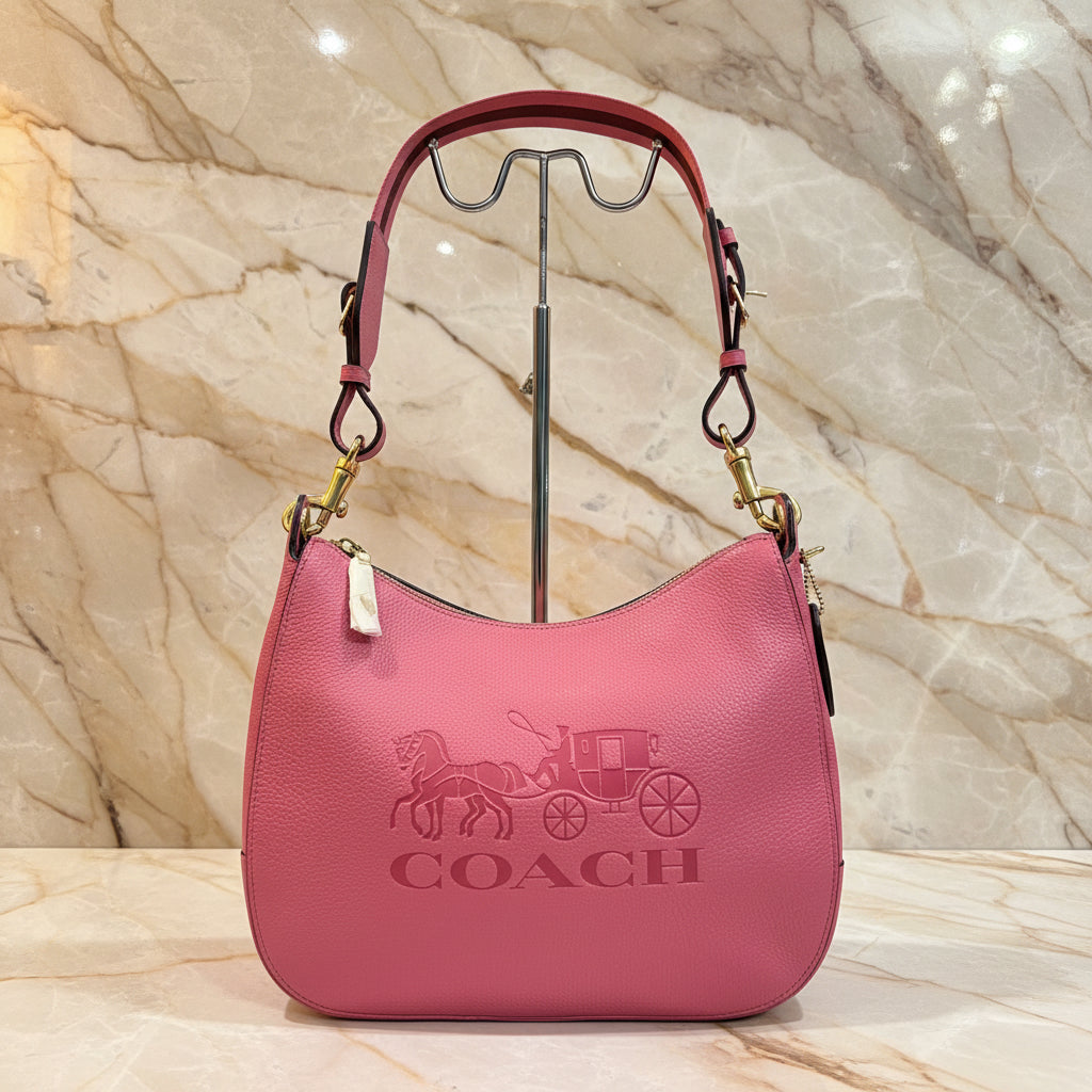 SALE‼️‼️COACH JES HOBO SHOULDER BAG - ROUGE/SILVER