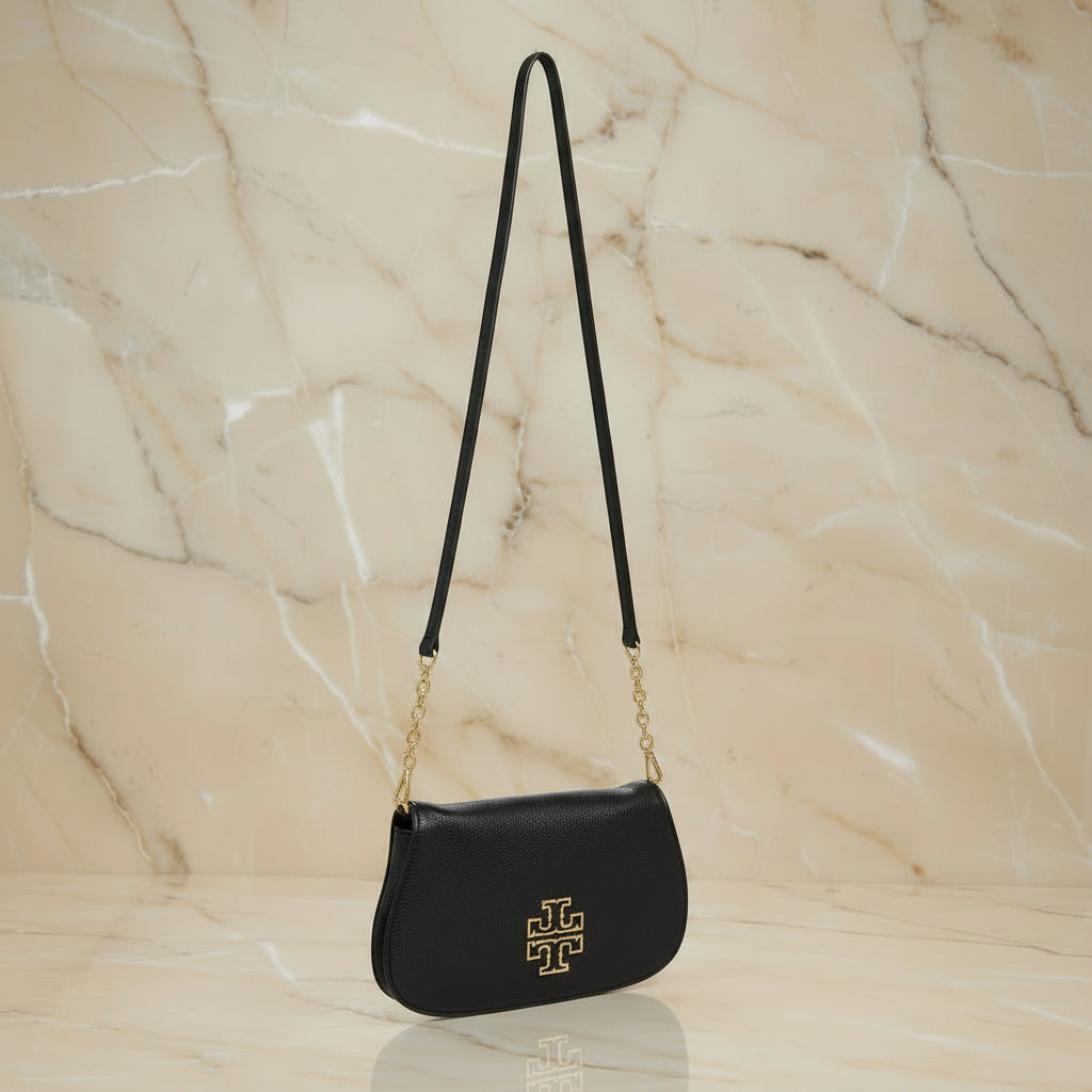 Tory Burch Britten Convertible Clitch Crossbody Chain Flap