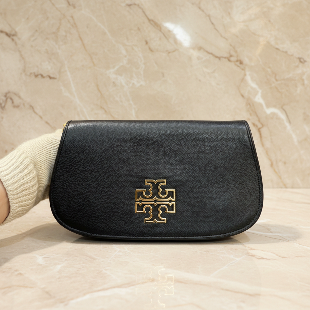 Tory Burch Britten Convertible Clitch Crossbody Chain Flap