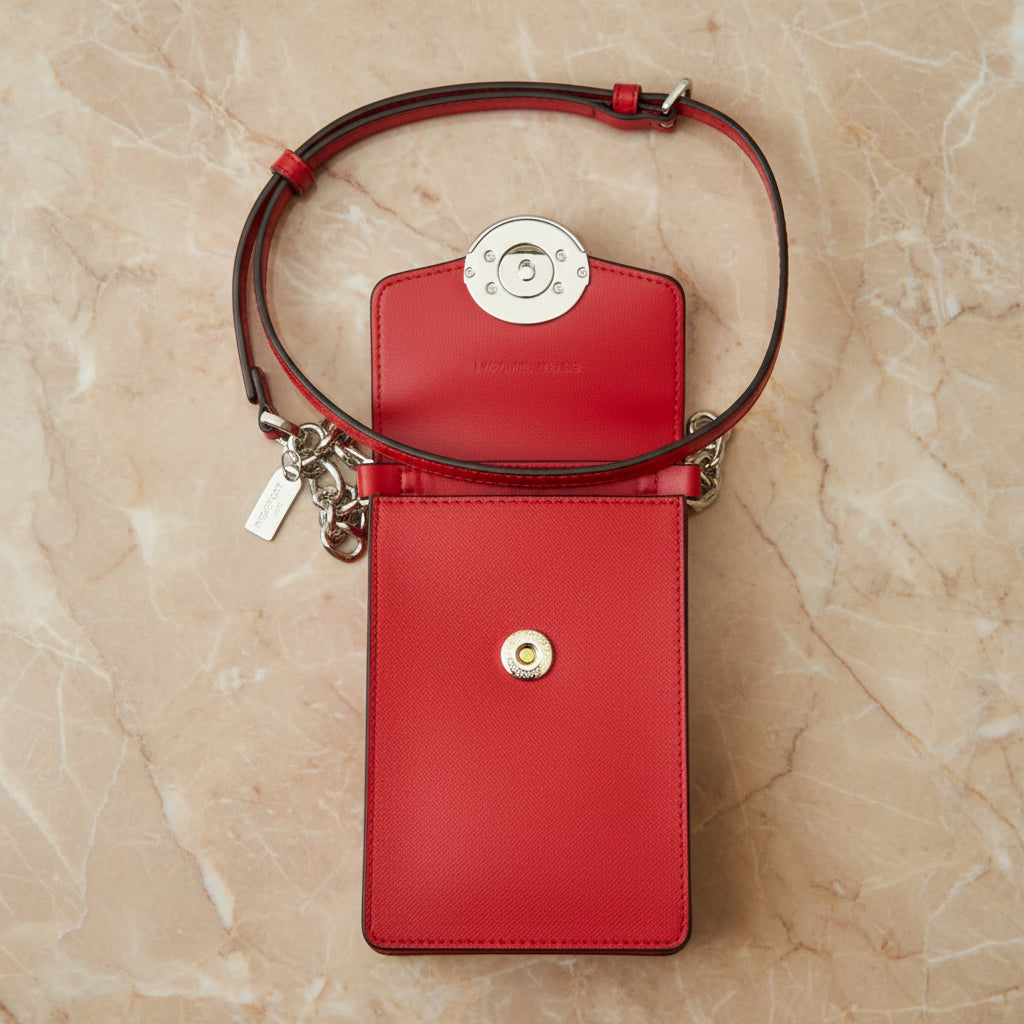 MICHAEL KORS CARMEN SMARTPHONE CROSSBODY - RED