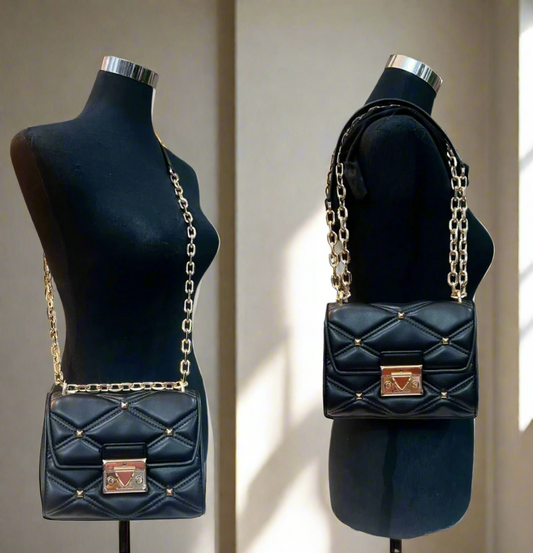 MICHAEL KORS SERENA VEGAN FLAP QUILTED CONVERTIBLE CHAIN SHOULDER BAG/CROSSBODY BAG