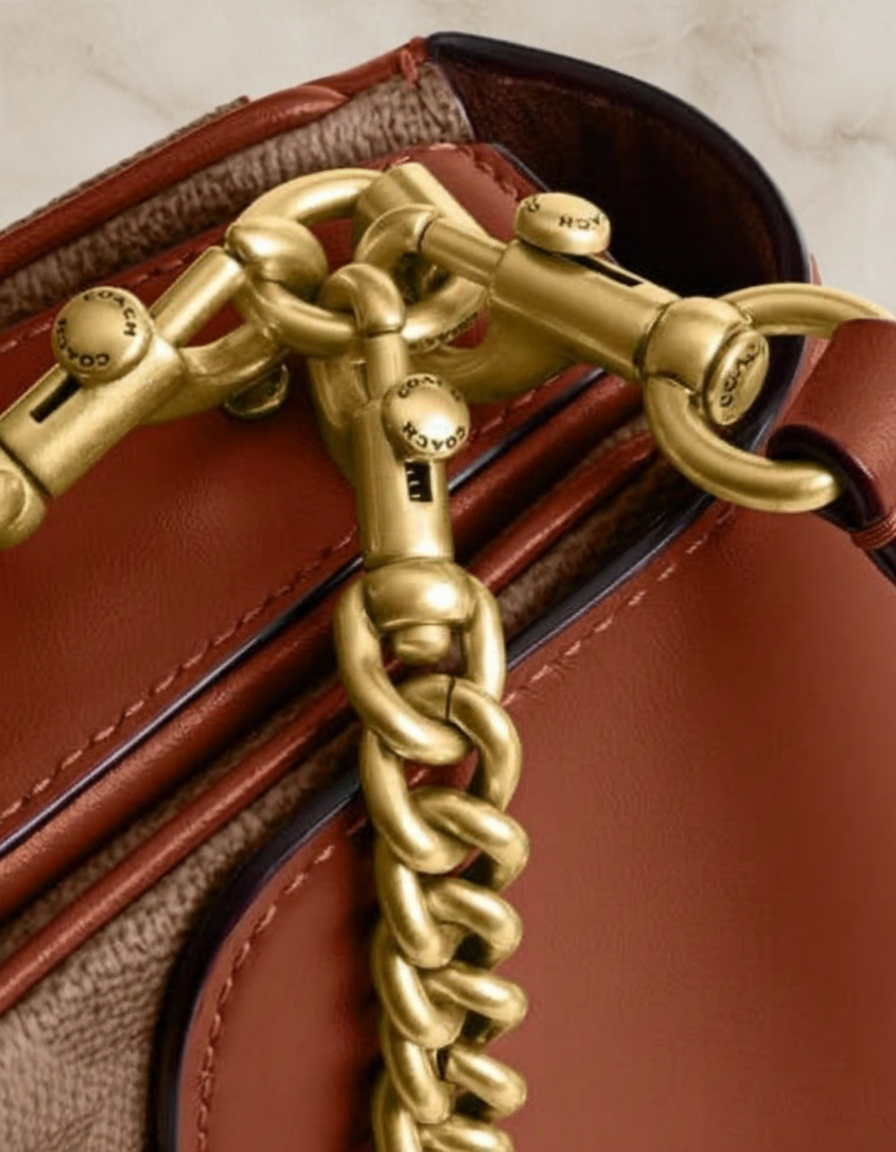 COACH CASSIE 19 3 in 1/ 3 STRAP IN SIGNATURE CANVAS - TAN RUST - MISSING PRICE TAG
