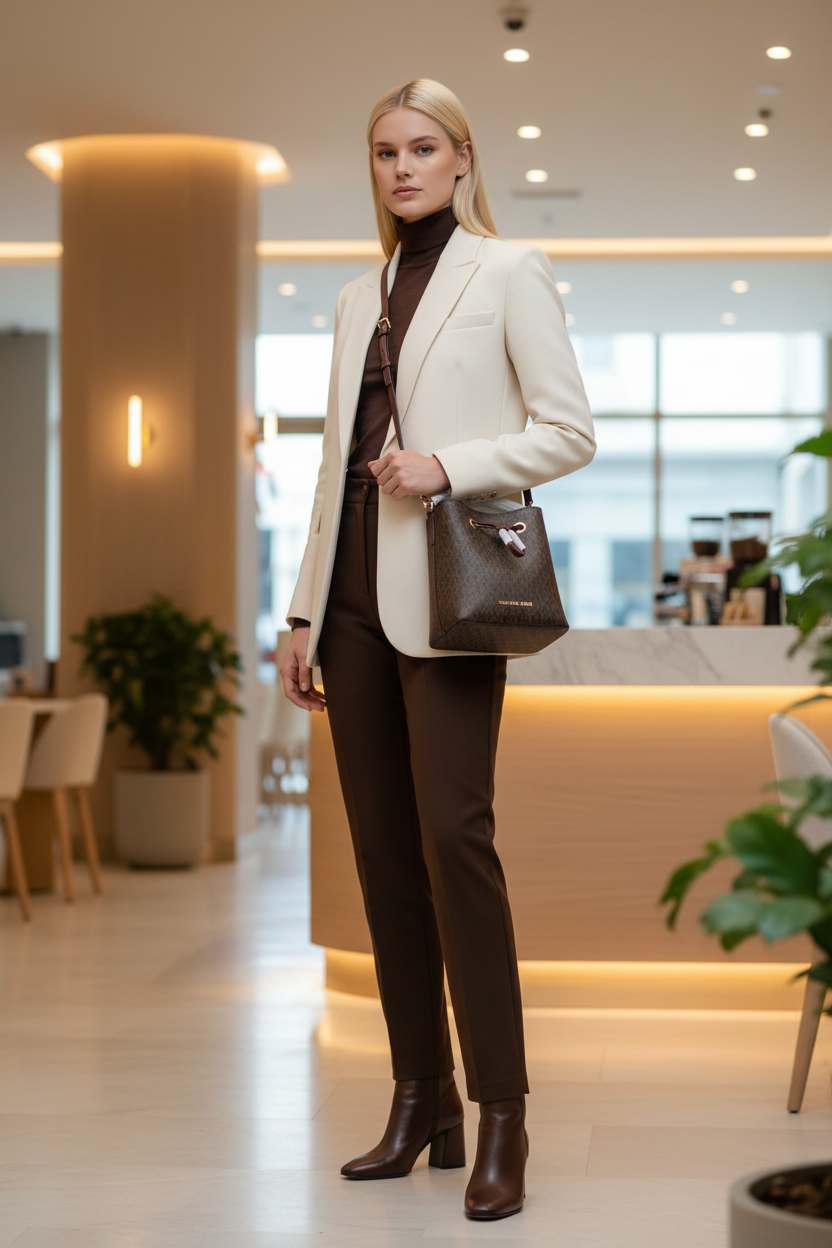 MICHAEL KORS SURI BUCKET IN SIGNATURE CANVAS