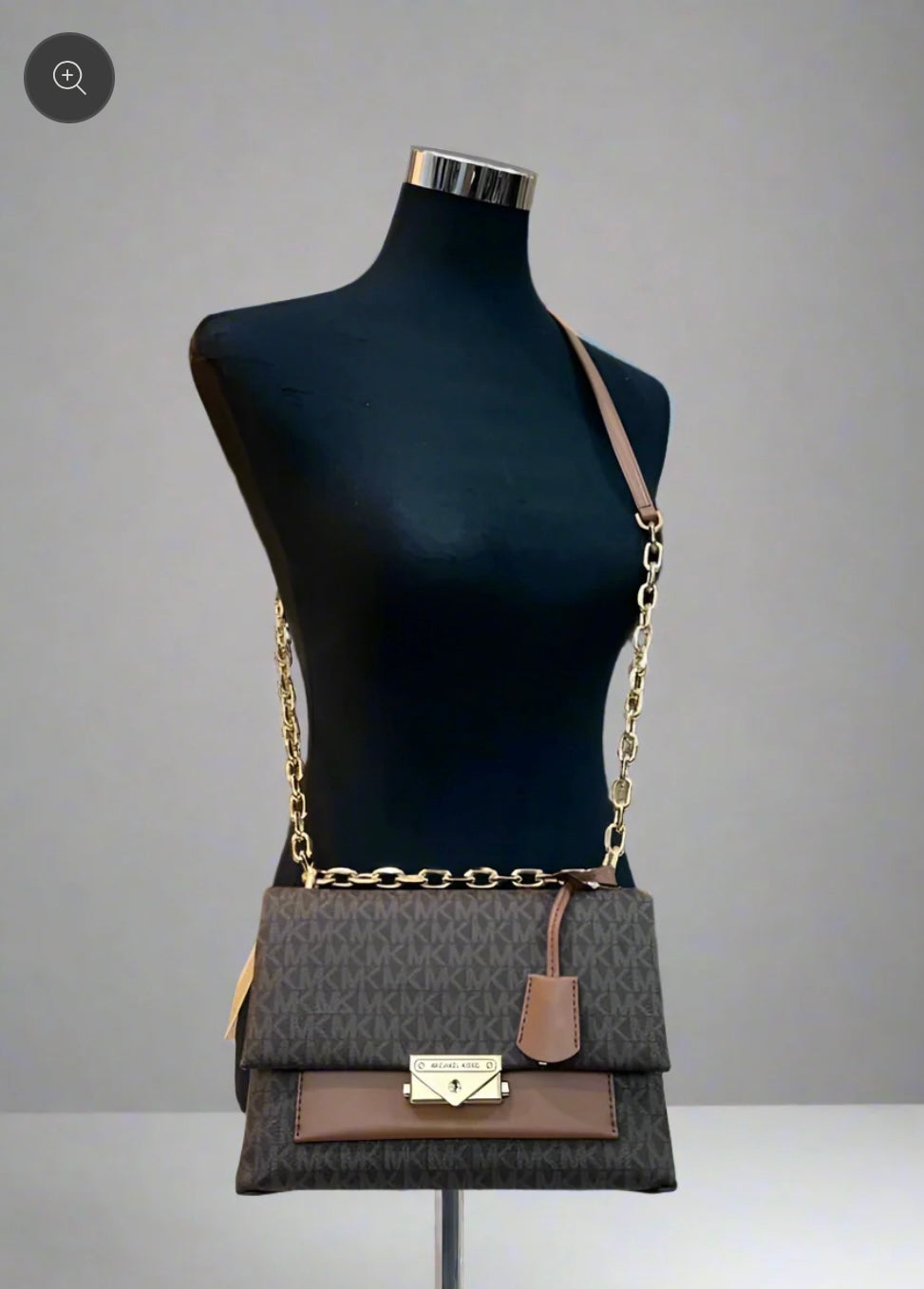 MICHAEL KORS CECE MEDIUM FLAP MONO BROWN