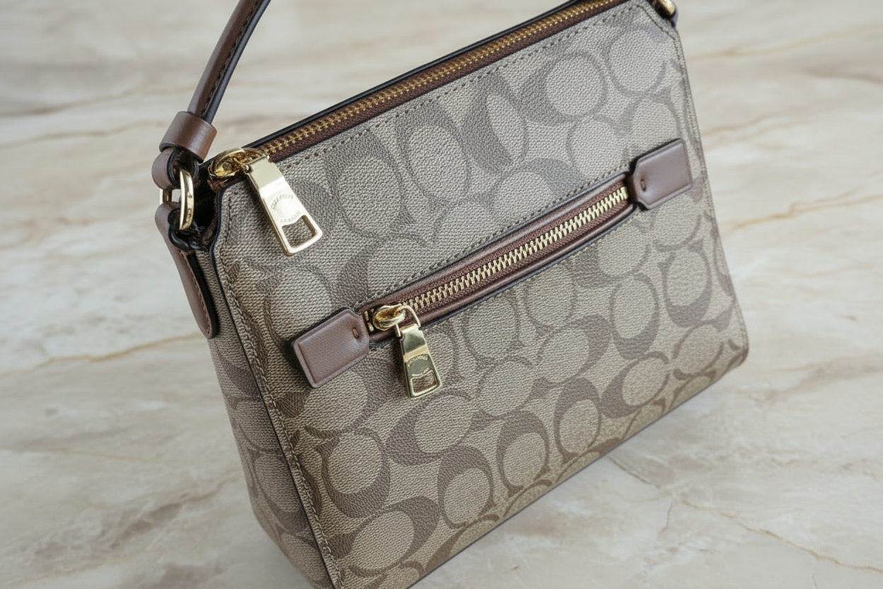 COACH GALLERY FILE CROSSBODY IN SIGNATURE CANVAS - KHAKI BROWN