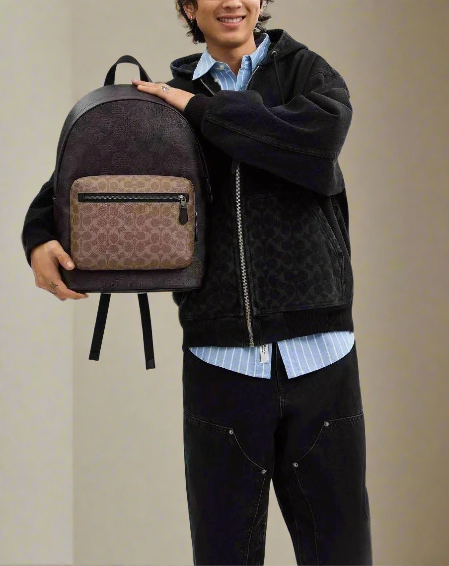 COACH MEN’S WEST BACKPACK IN BLOCKED SIGNATURE CANVAS