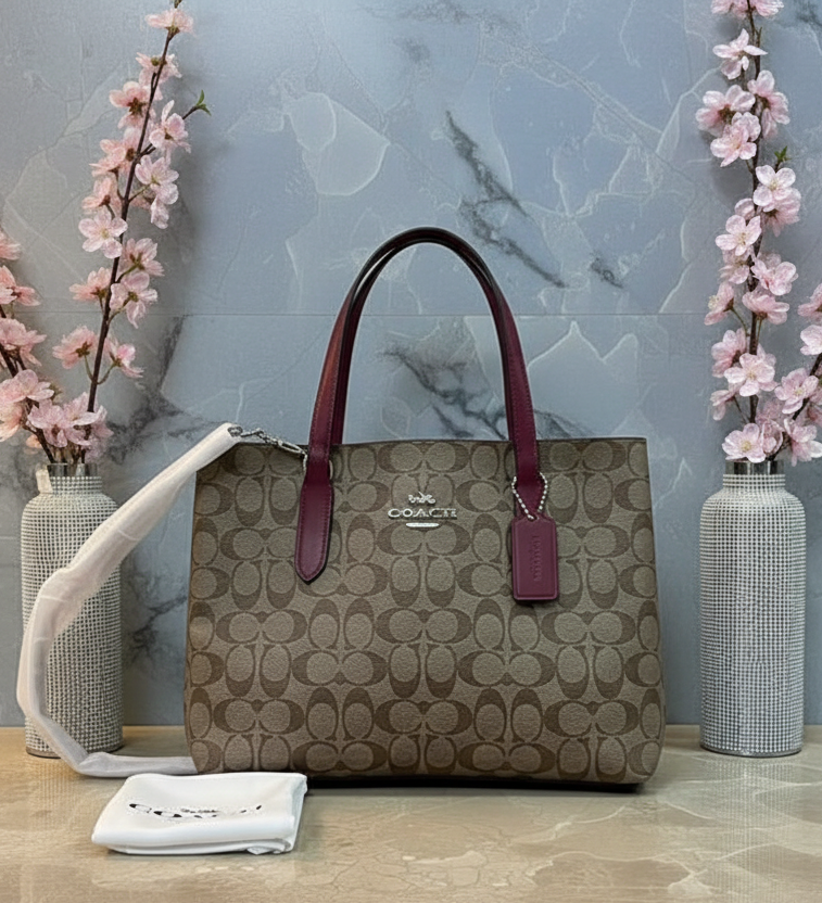 COACH AVENUE CARRYALL IN SIGNATURE BROWN/PINK