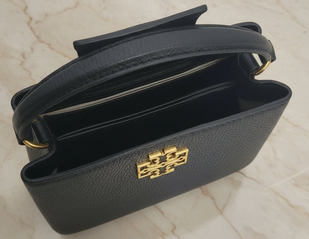 TORY BURCH MICRO BRITTEN SATCHEL - BLACK