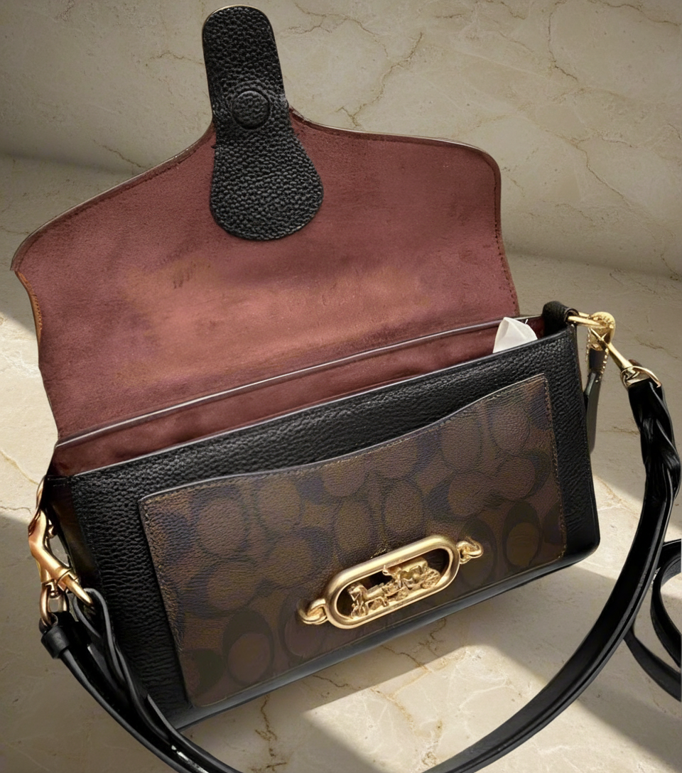 COACH JADE SHOULDER BAG/CROSSBODY BAG - SIGNATURE CANVAS & PEBBLE LEATHER