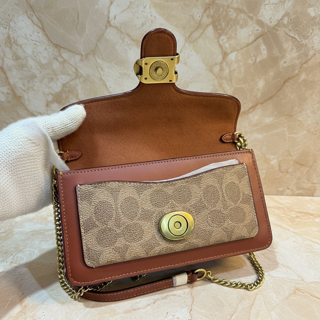 Coach Tabby Chain Clutch In Signature Canvas 21