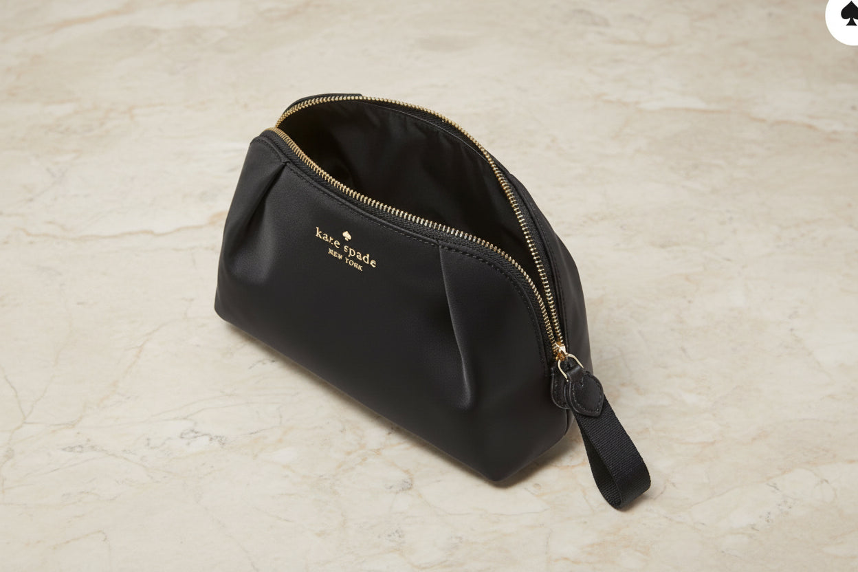 KATE SPADE CHELSEA COSMETIC POUCH - BLACK COLOR