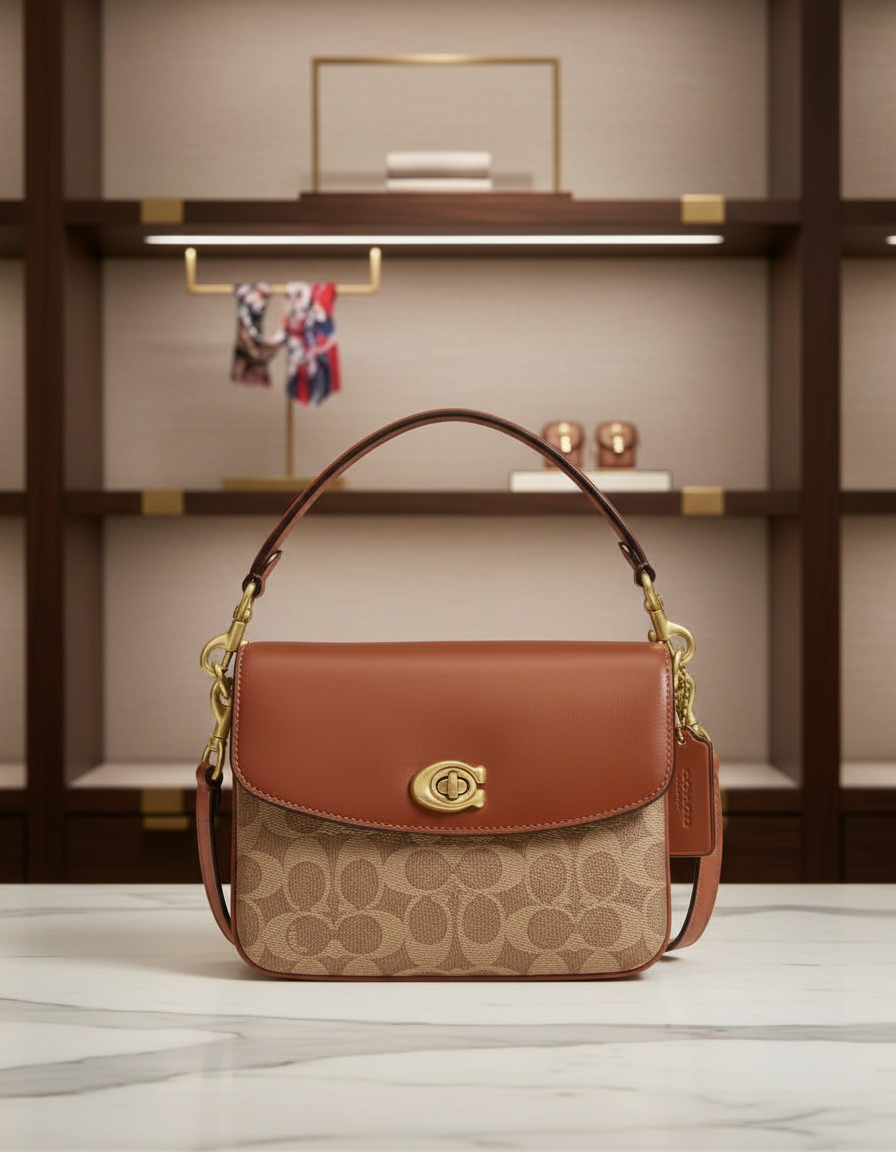COACH CASSIE 19 3 in 1/ 3 STRAP IN SIGNATURE CANVAS - TAN RUST - MISSING PRICE TAG