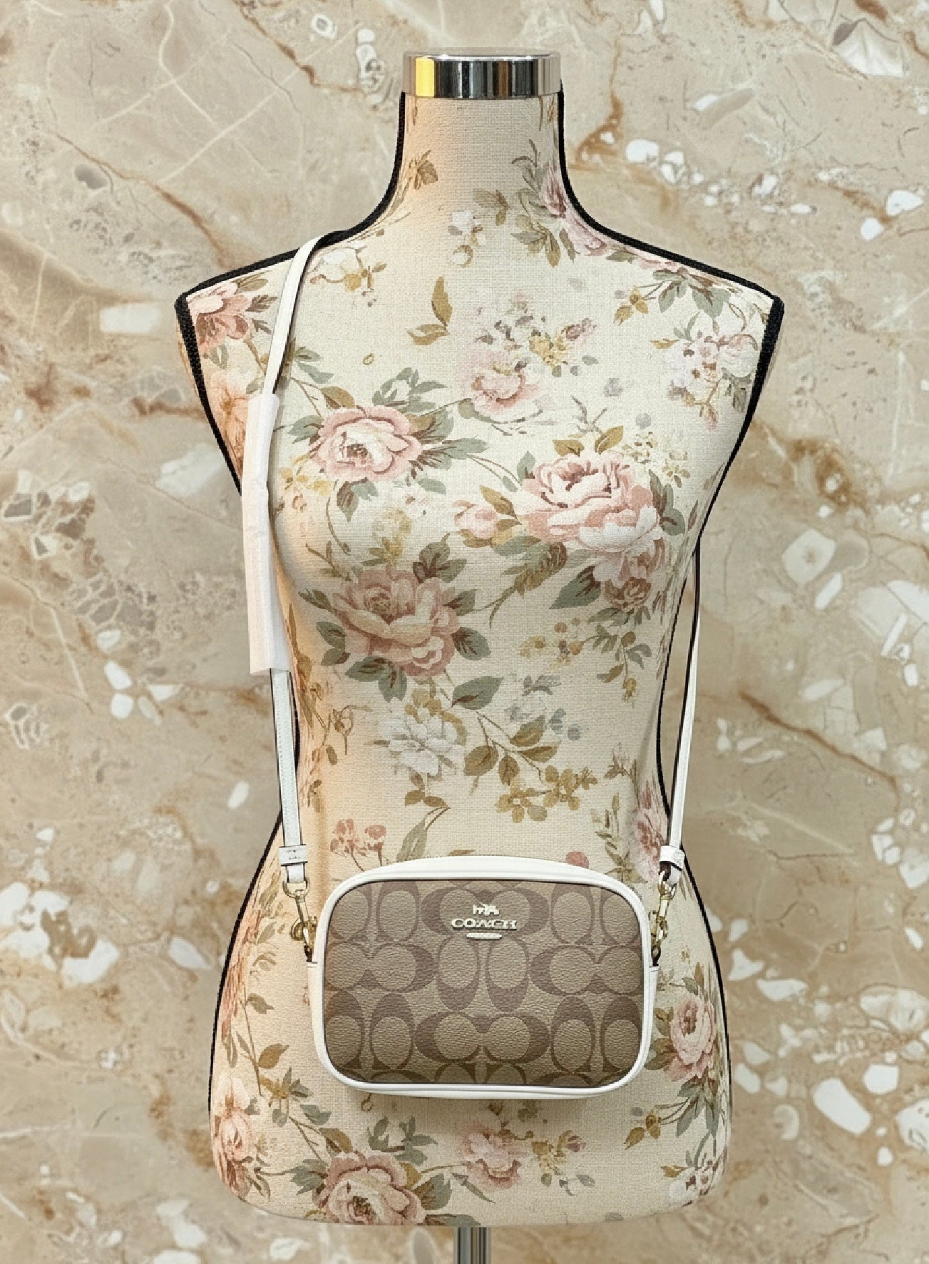 COACH 3 in 1 CONVERTIBLE CROSSBODY/BELTBAG/BODY BAG ( 1 CROSSBODY STRAP ONLY ) IN SIGNATURE KHAKI/IVORY