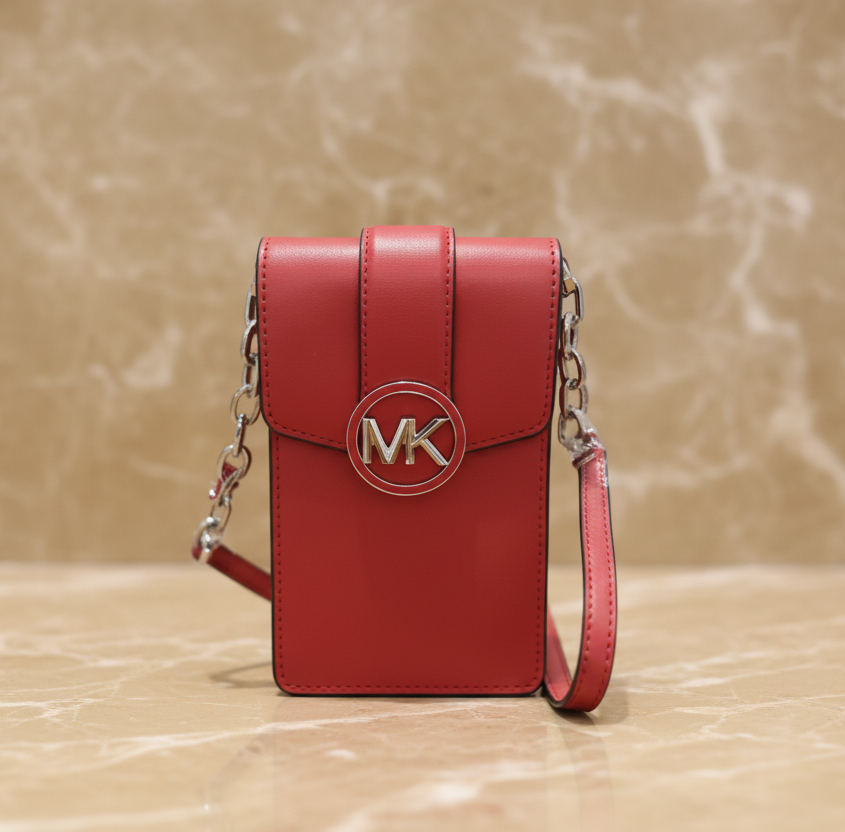 MICHAEL KORS CARMEN SMARTPHONE CROSSBODY - RED