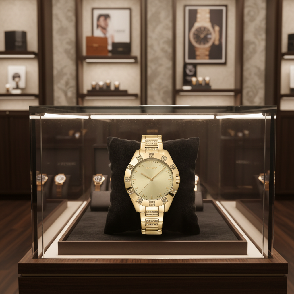 DKNY GLITZ GOLD WATCH
