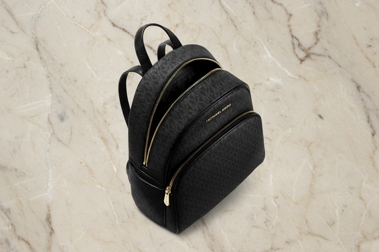 MICHAEL KORS ABBEY BACKPACK LARGE - SIGNATURE BLACK