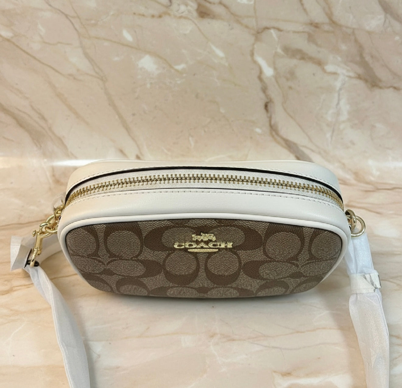 COACH 3 in 1 CONVERTIBLE CROSSBODY/BELTBAG/BODY BAG ( 1 CROSSBODY STRAP ONLY ) IN SIGNATURE KHAKI/IVORY