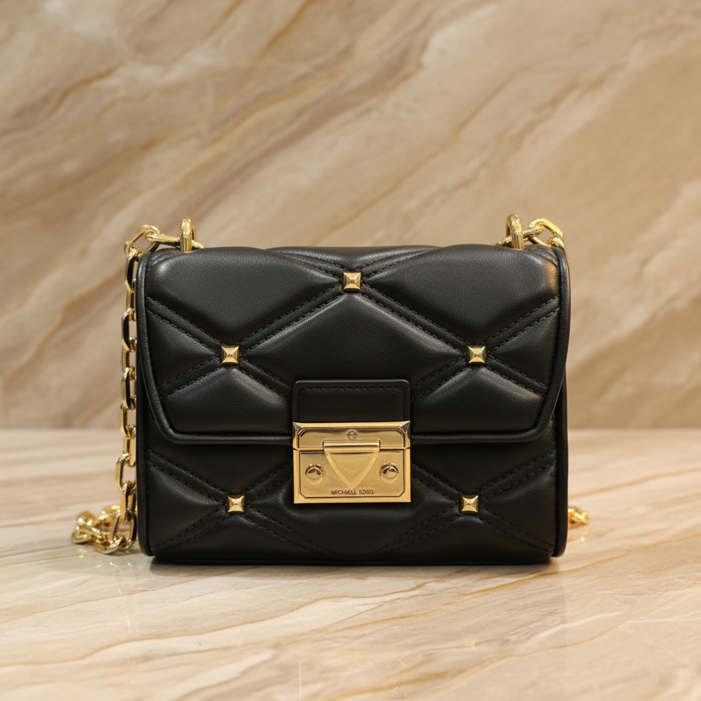 MICHAEL KORS SERENA VEGAN FLAP QUILTED CONVERTIBLE CHAIN SHOULDER BAG/CROSSBODY BAG