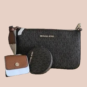 MICHAEL KORS JET SET SIGNATURE LOGO BROWN WITH ATTACH