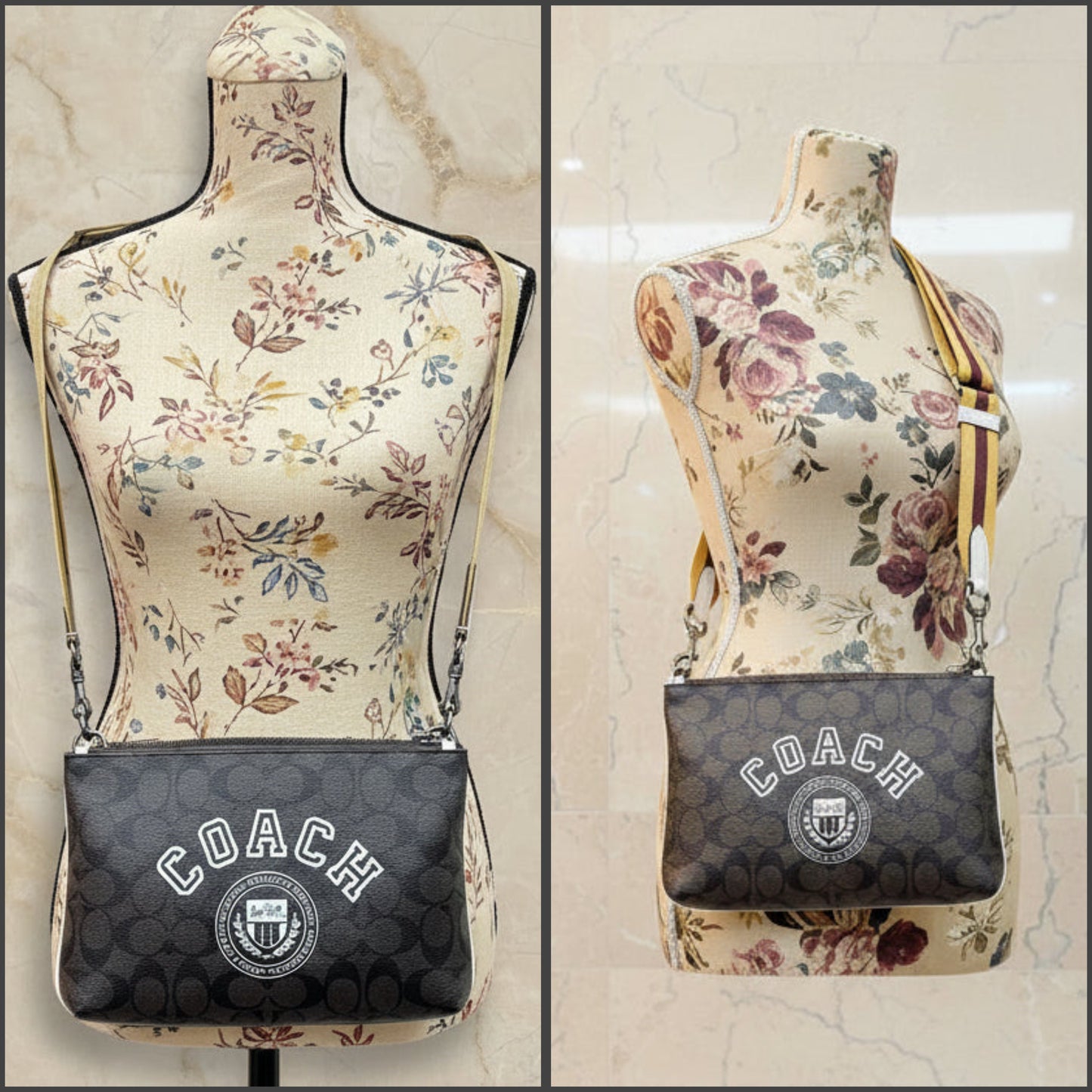 COACH EVERETTE CROSSBODY IN SIGNATURE CANVAS WITH VARSITY MOTIF