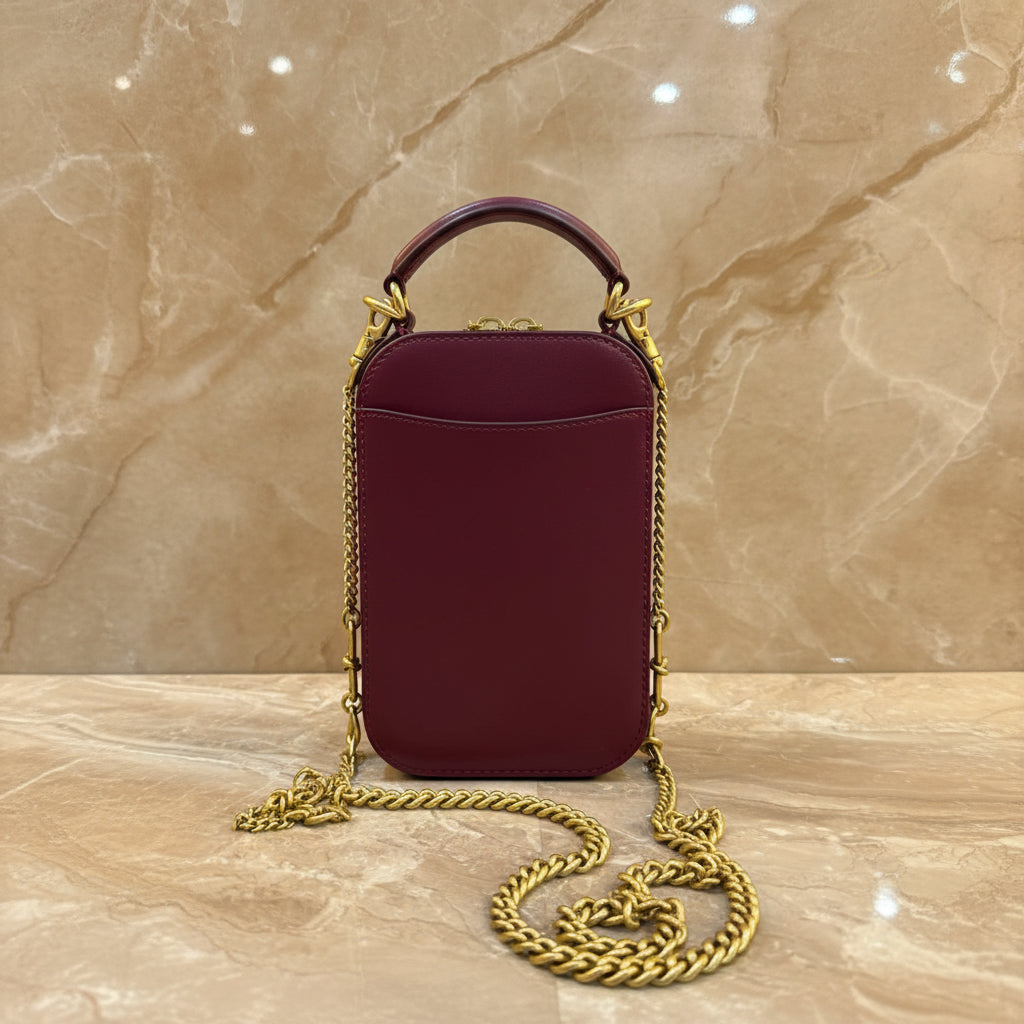 COACH ALIE PHONE CROSSBODY BAG IN SIGNATURE JACQUARD - OAK MAPLE ( FR. BOUTIQUE STORE )