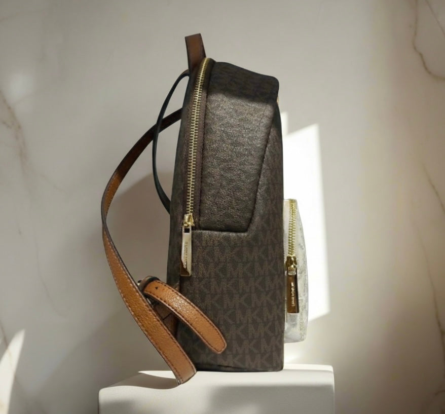 MICHAEL KORS MEDIUM ERIN BACKPACK - SIGNATURE BROWN/WHITE