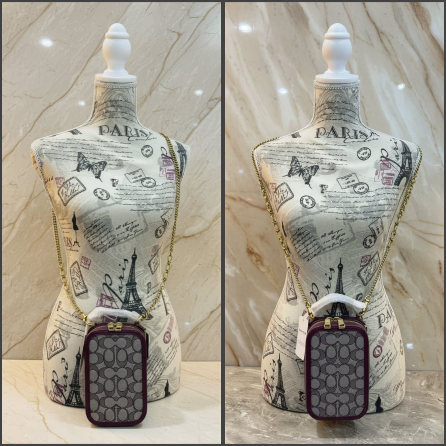 COACH ALIE PHONE CROSSBODY BAG IN SIGNATURE JACQUARD - OAK MAPLE ( FR. BOUTIQUE STORE )