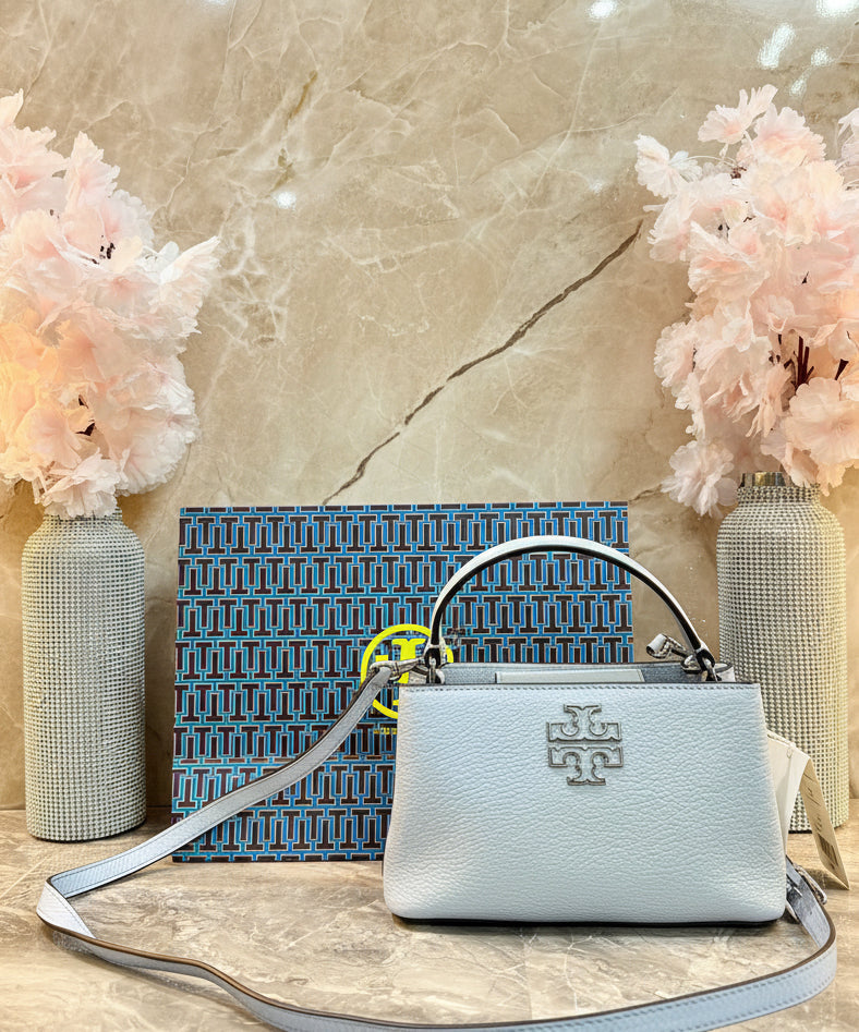 TORY BURCH MICRO BRITTEN SATCHEL - SKY BLUE