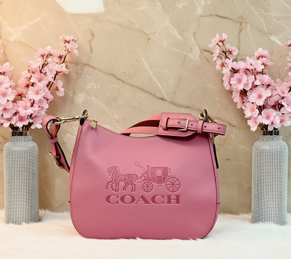 SALE‼️‼️COACH JES HOBO SHOULDER BAG - ROUGE/SILVER