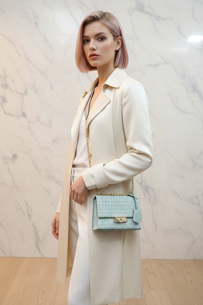 MICHAEL KORS MINI CECE - MONO SEA GREEN