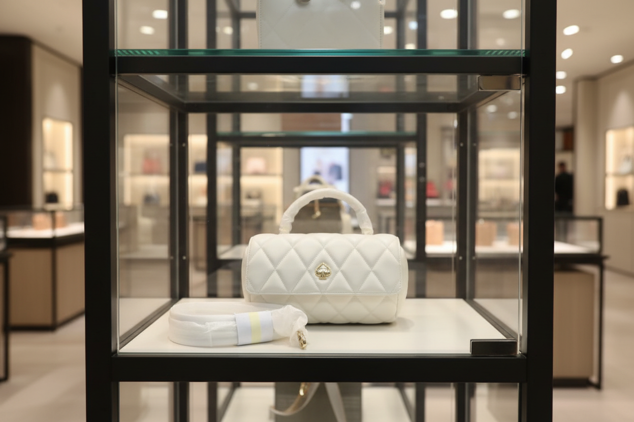KATE SPADE QUILTED HEART BARREL TOP HANDLE/CROSSBODY - SMALL - MERINGUE
