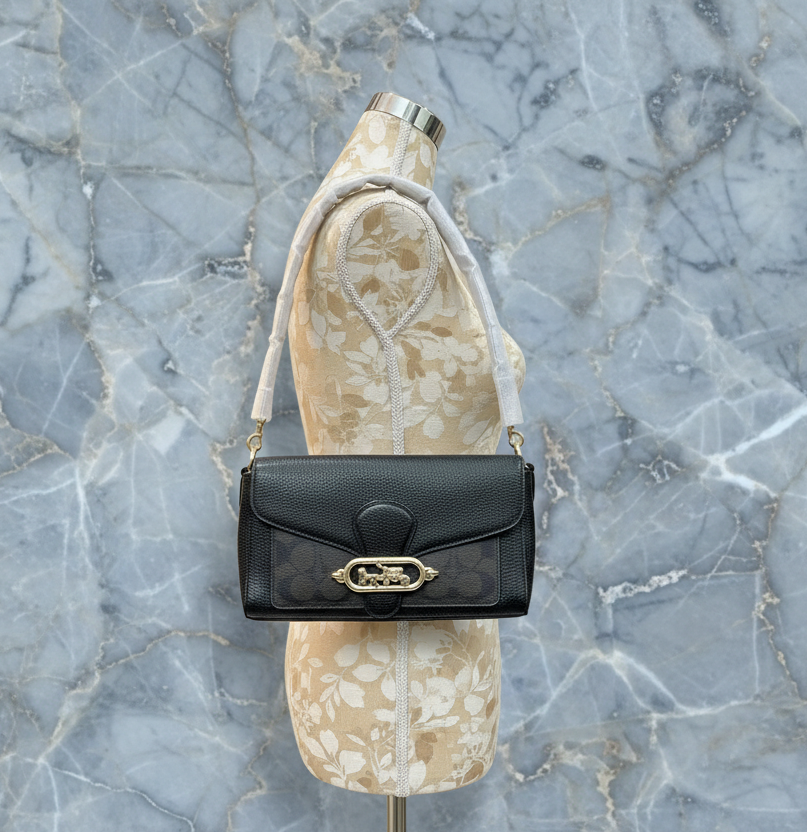 COACH JADE SHOULDER BAG/CROSSBODY BAG - SIGNATURE CANVAS & PEBBLE LEATHER