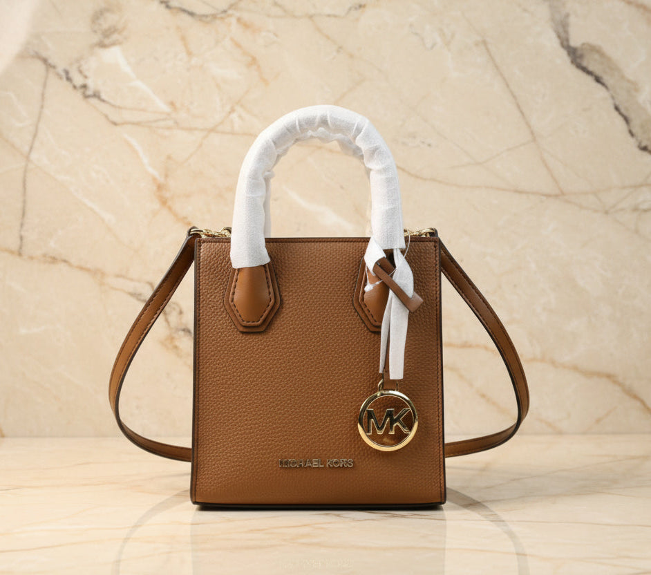 MICHAEL KORS MERCER XS MINI SHOPPER TOTE LEATHER - BROWN CARAMEL HUE