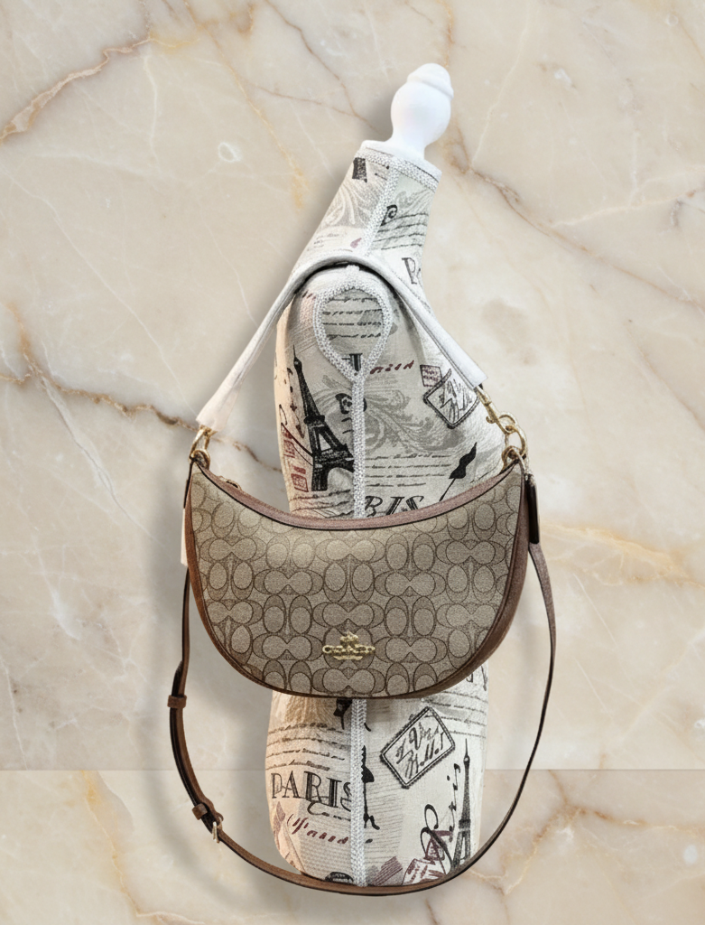 COACH ARIA SHOULDER BAG/CROSSBODY BAG IN SIGNATURE JACQUARD KHAKI