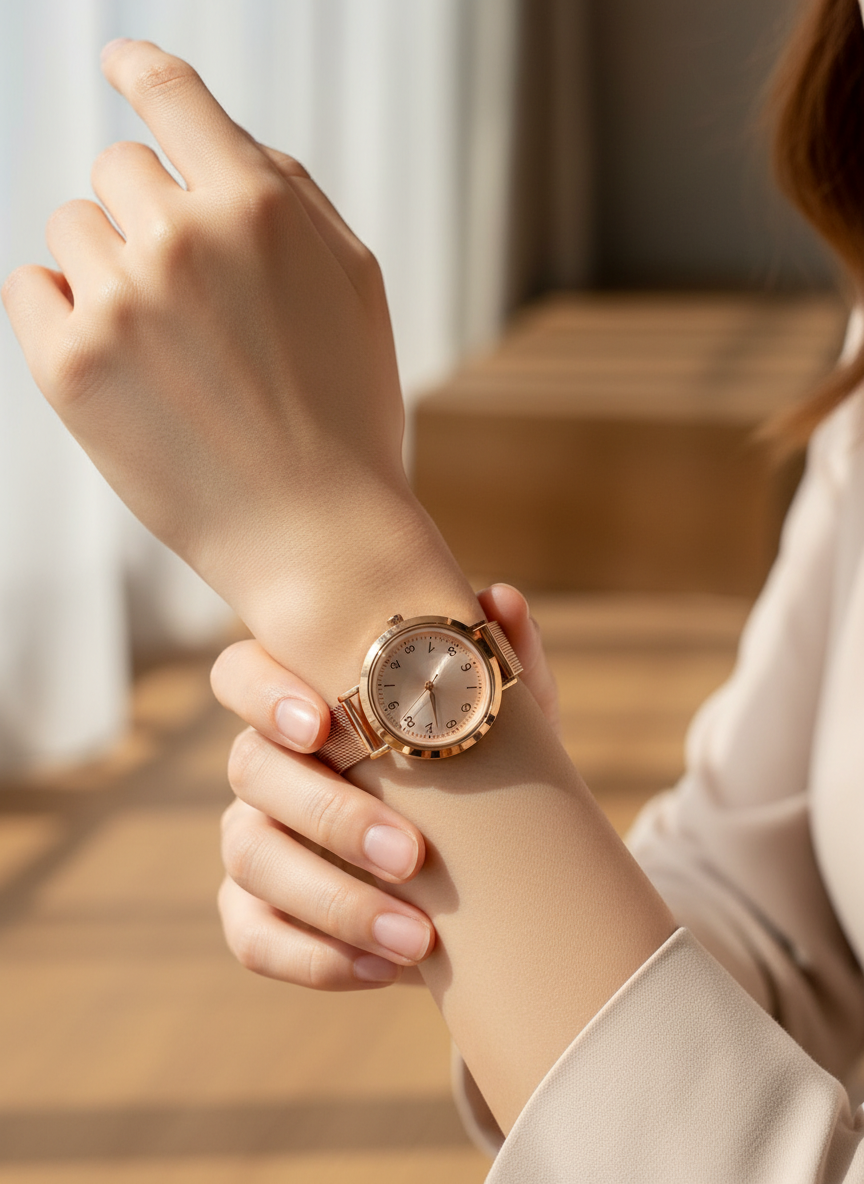 TIME N TRU - INTERCHANGEABLE SET MESH WATCH - ROSEGOLD