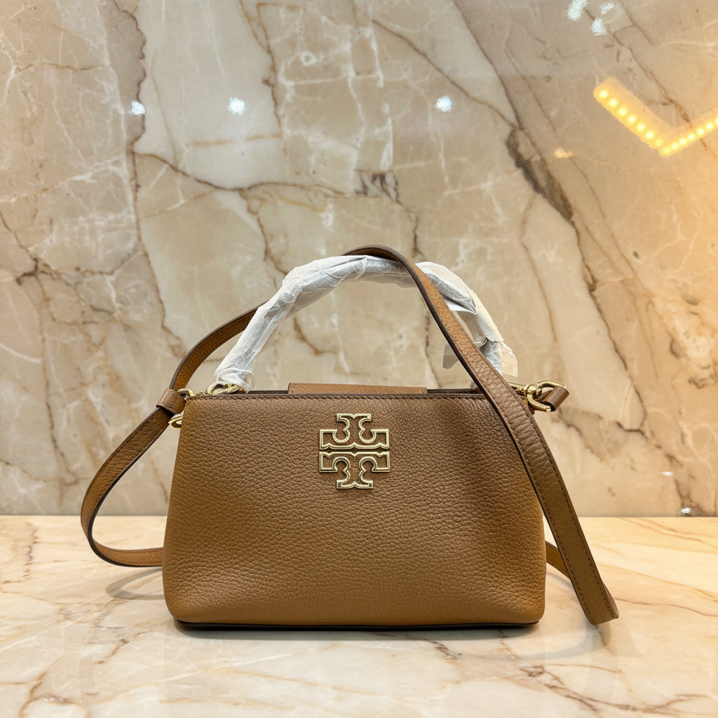 TORY MICRO BRITTEN SATCHEL -  BROWN