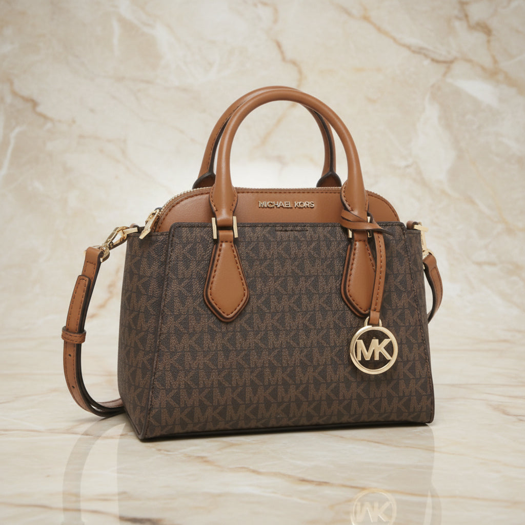 MICHAEL KORS SMALL DARIA 3 in 1 SATCHEL -  BROWN ACORN