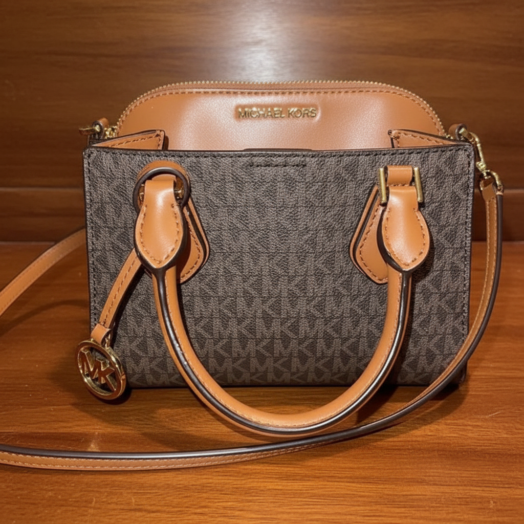 MICHAEL KORS SMALL DARIA 3 in 1 SATCHEL -  BROWN ACORN