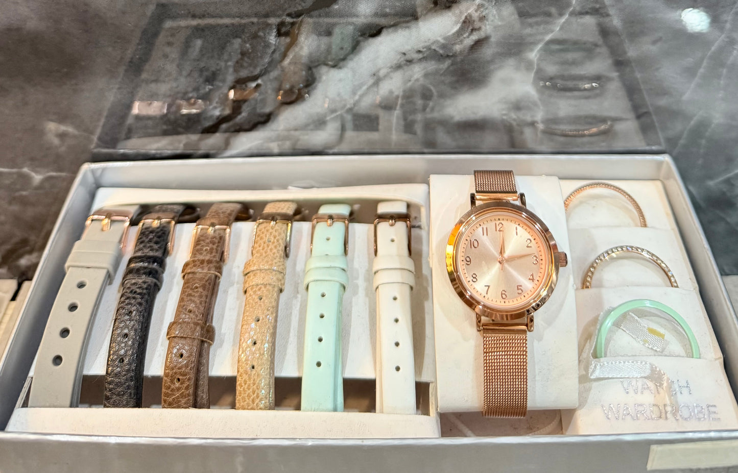 TIME N TRU - INTERCHANGEABLE SET MESH WATCH - ROSEGOLD
